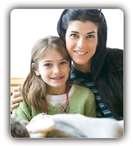 stock photo of a mom and daughter with braces